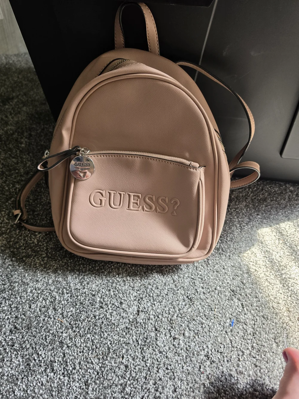 Guess Pink Mini Backpack with Front Logo Pocket